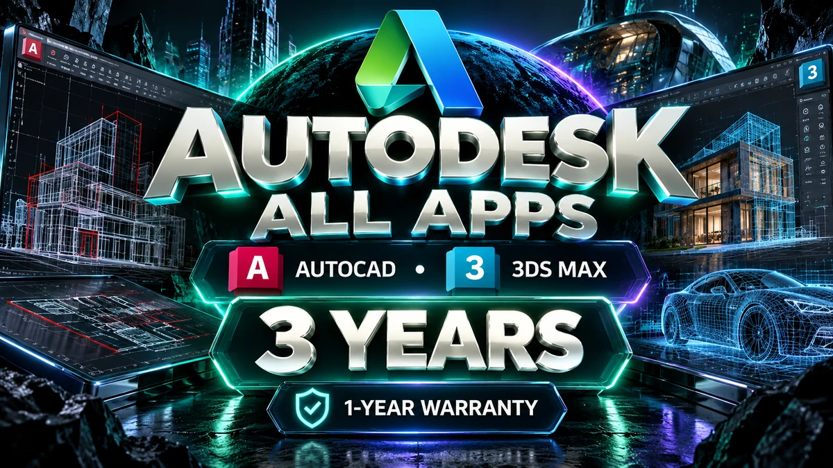 Autodesk App All :AutoCAD, 3ds Max... 3 Years 1 Year