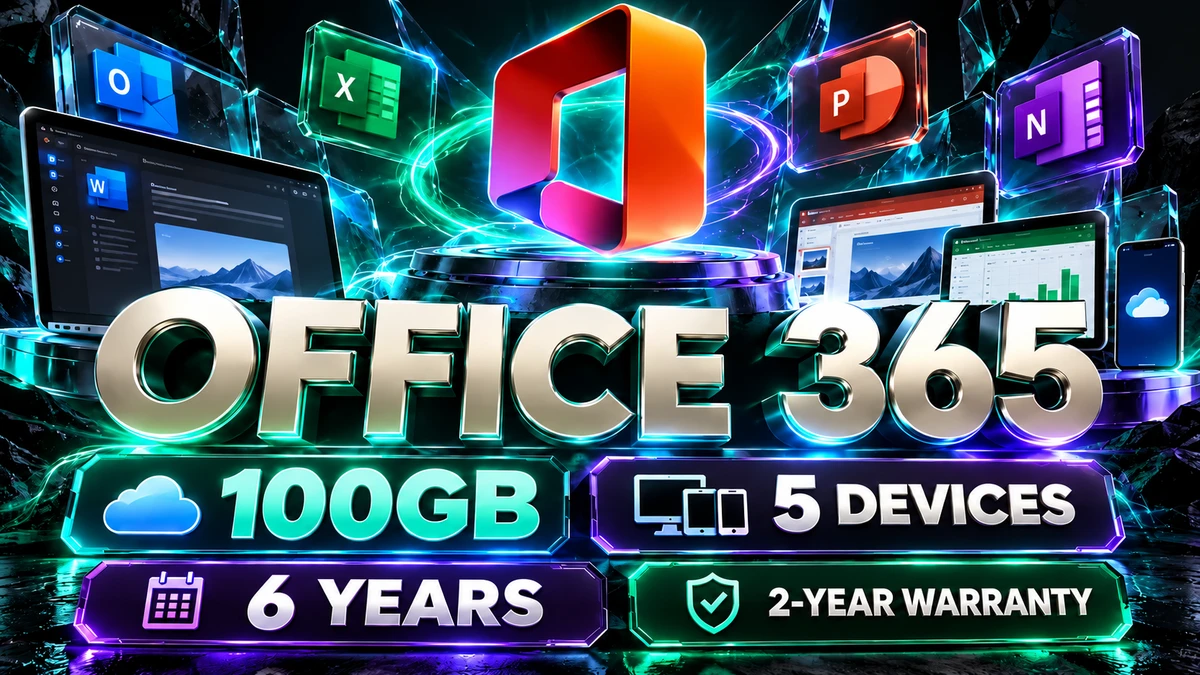 Office 365 100GB 5 Devices Permanent, 2-Year